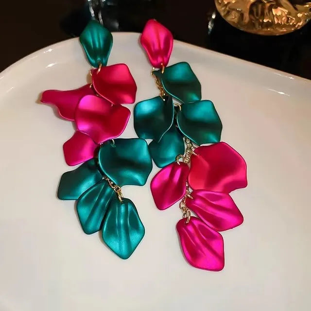Acrylic Flower Tassel Long Earrings – Statement Jewelry for Women
