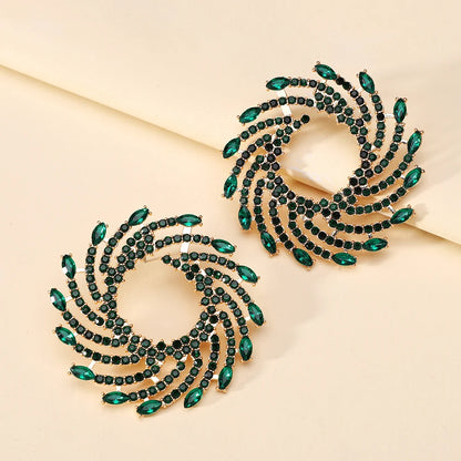 Sunflower Crystal Statement Stud Earrings