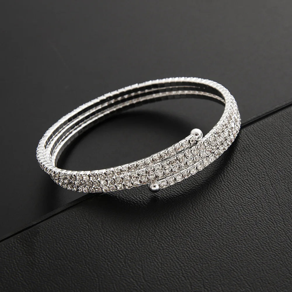 Minimalist Elastic Steel Wire Zircon Bracelet for Women