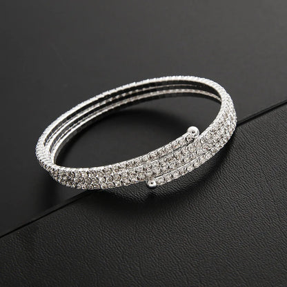 Minimalist Elastic Steel Wire Zircon Bracelet for Women
