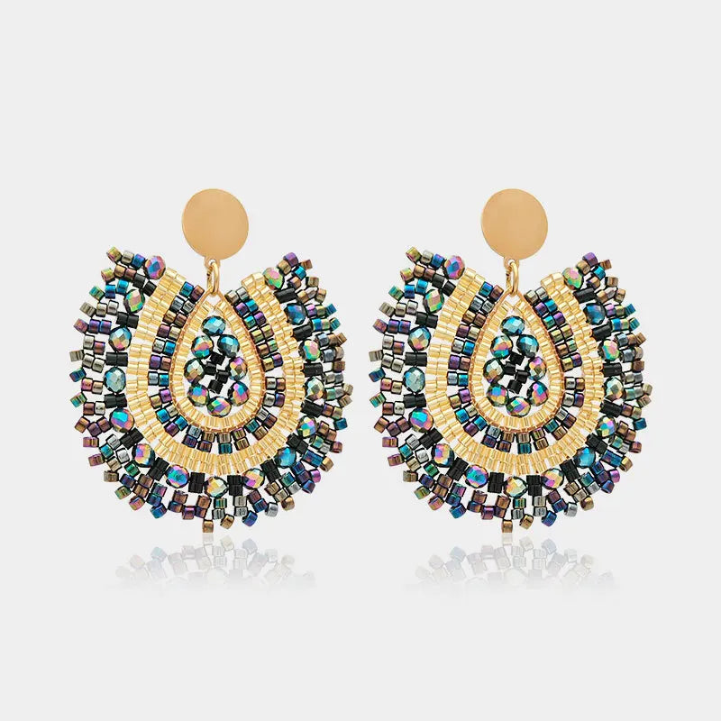 Kaseakia Vintage Beaded Drop Earrings