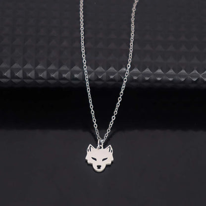 Stainless Steel Fox Pendant Necklace – Trendy Animal Jewelry