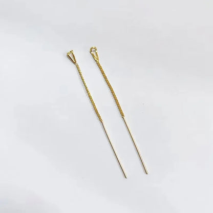 Black Drop Tassel Long Earrings