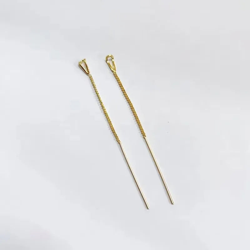 Black Drop Tassel Long Earrings