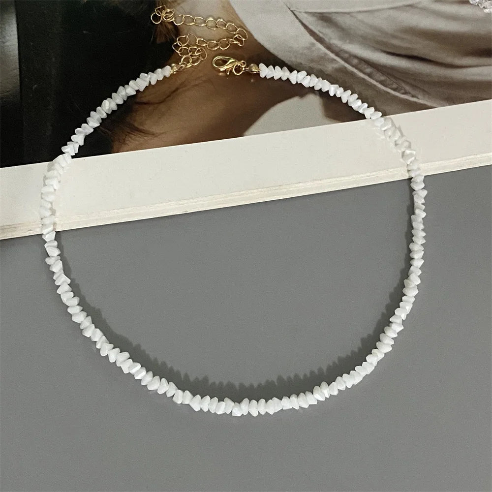 Sygune Pink Crystal Triangle Choker Necklace – Trendy Short Necklace