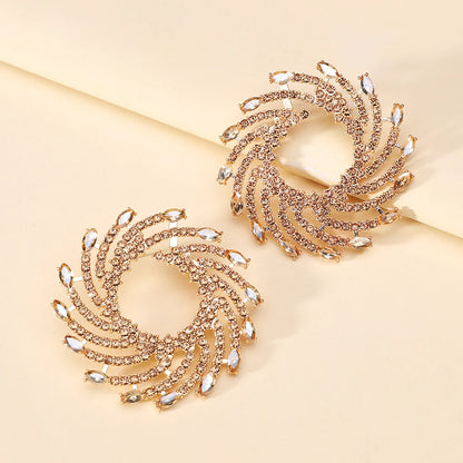 Sunflower Crystal Statement Stud Earrings