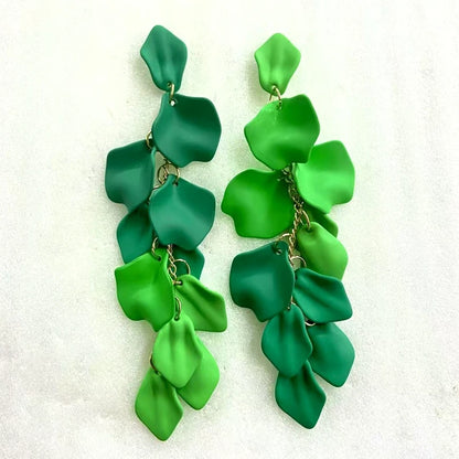 Acrylic Flower Tassel Long Earrings – Statement Jewelry for Women