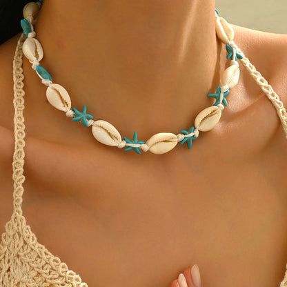 2026 Seashell Starfish Adjustable Necklace – Handmade Colorful Choker